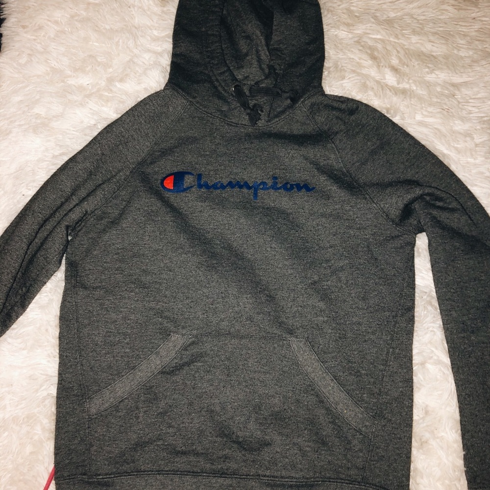 dark grey champion hoodie
